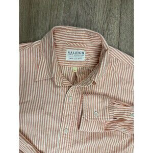 Raleigh Denim Workshop Men's Medium Striped Button Down Shirt Cotton M USA